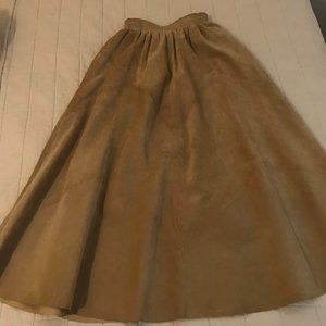 Vintage Neiman Marcus Tan Suede Leather Skirt